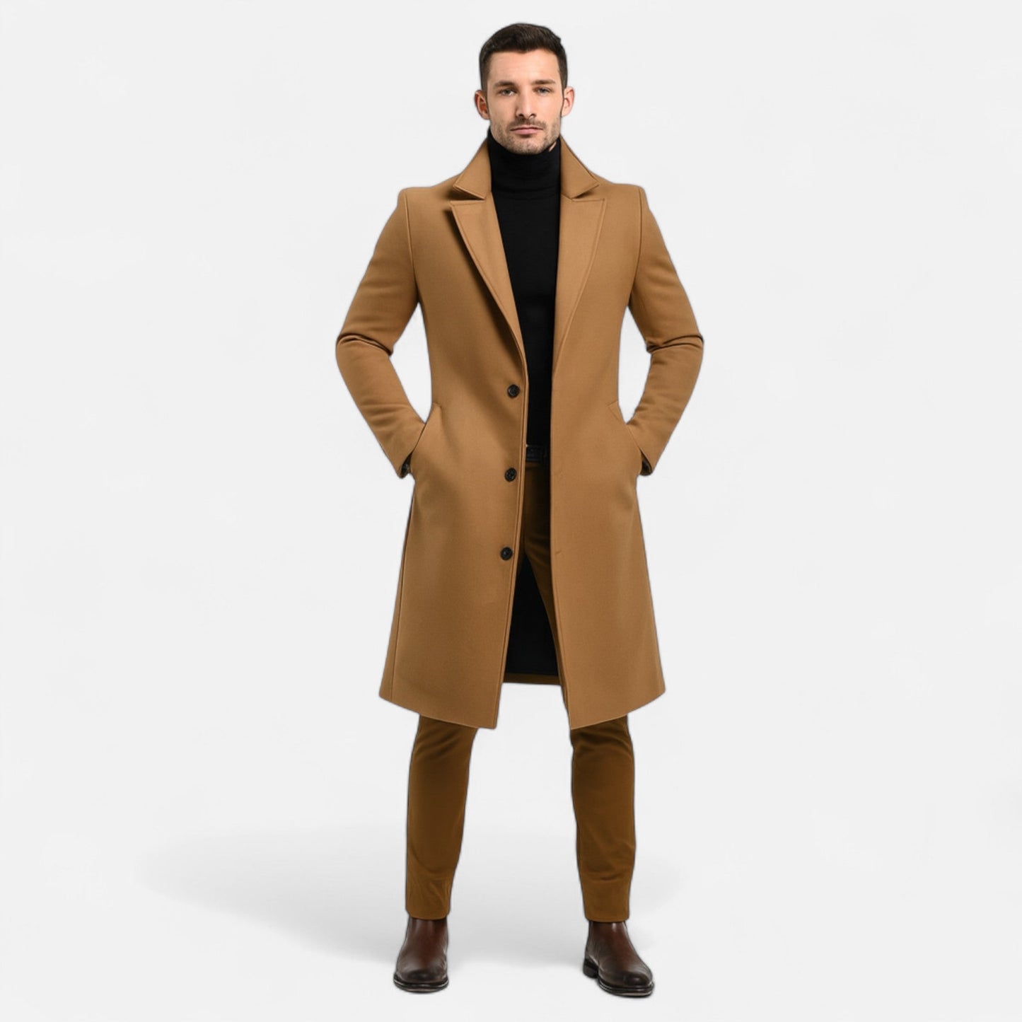 Manteau Classique Simple Boutonnage Revers Structurés pour Homme