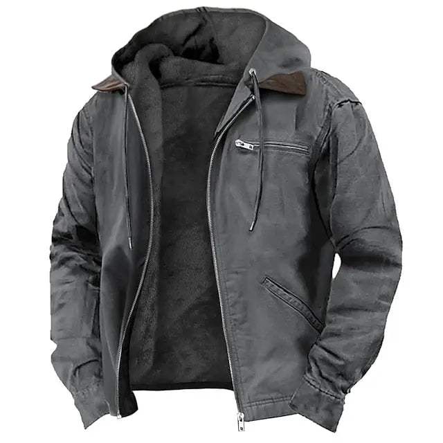 Veste Doublée à Capuche Ajustable pour Homme