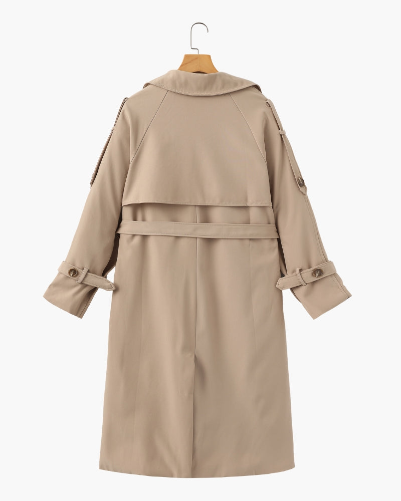 Trench-Coat Ceinture Amovible Larges Revers pour Femme