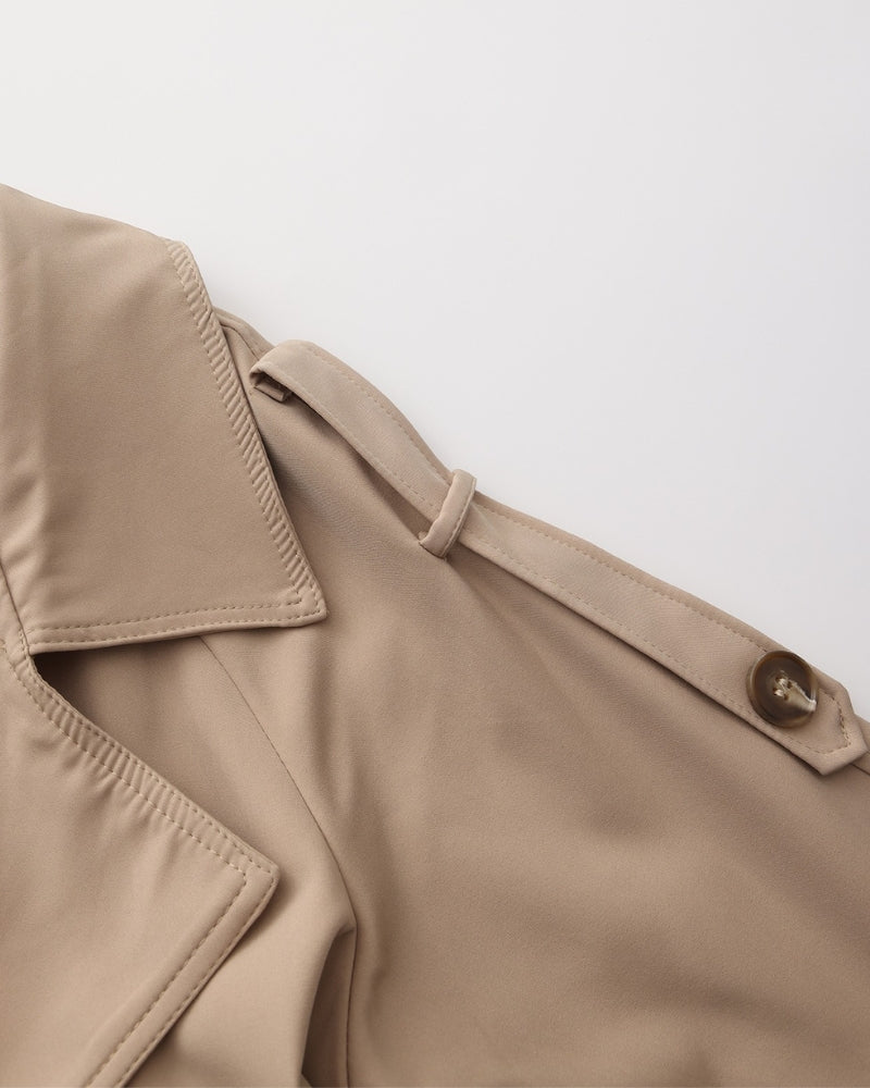 Trench-Coat Ceinture Amovible Larges Revers pour Femme