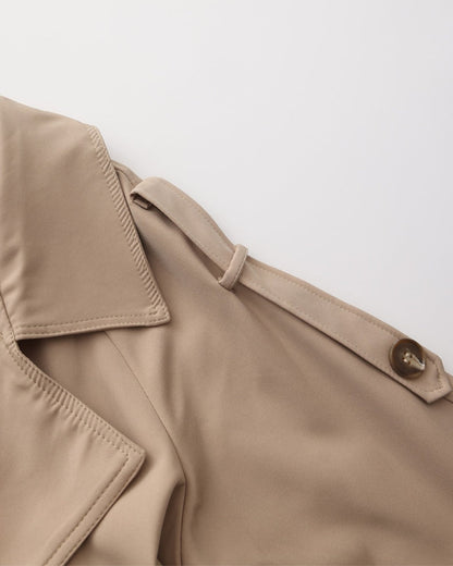 Trench-Coat Ceinture Amovible Larges Revers pour Femme