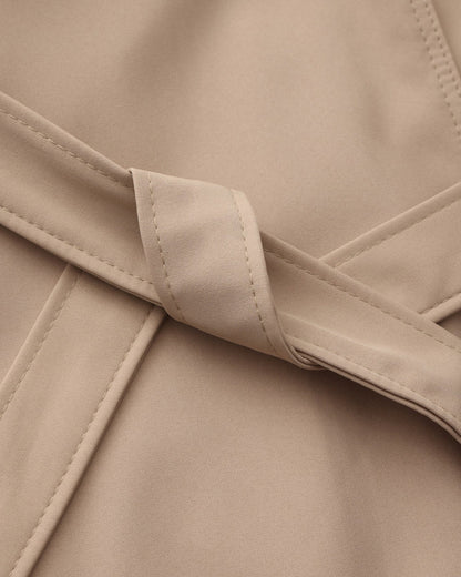 Trench-Coat Ceinture Amovible Larges Revers pour Femme