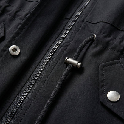 Veste en Coton Zippée Cordon à la Taille pour Femme