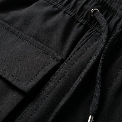 Pantalon Cargo en Coton Jambe Large Taille à Cordon pour Femme