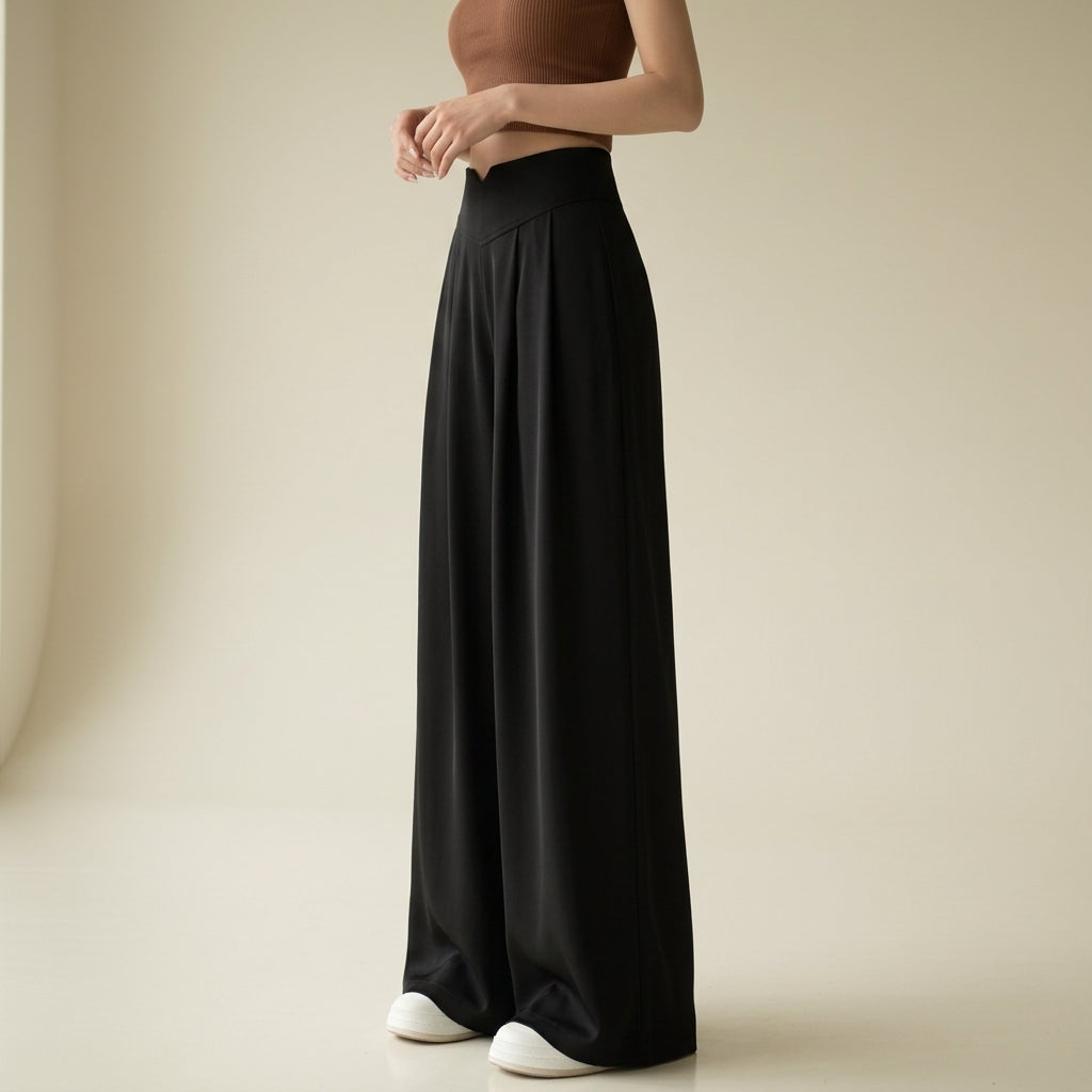 Pantalon Coupe Tailleur Taille Haute pour Femme