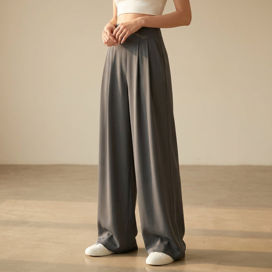 Pantalon Coupe Tailleur Taille Haute pour Femme