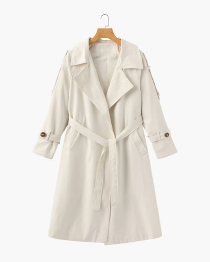 Trench-Coat Ceinture Amovible Larges Revers pour Femme