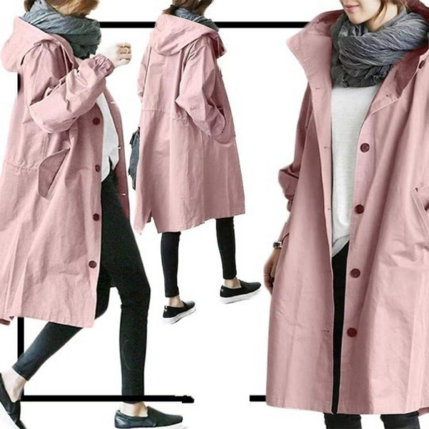 Trench-Coat Imperméable Coupe-Vent pour Femme