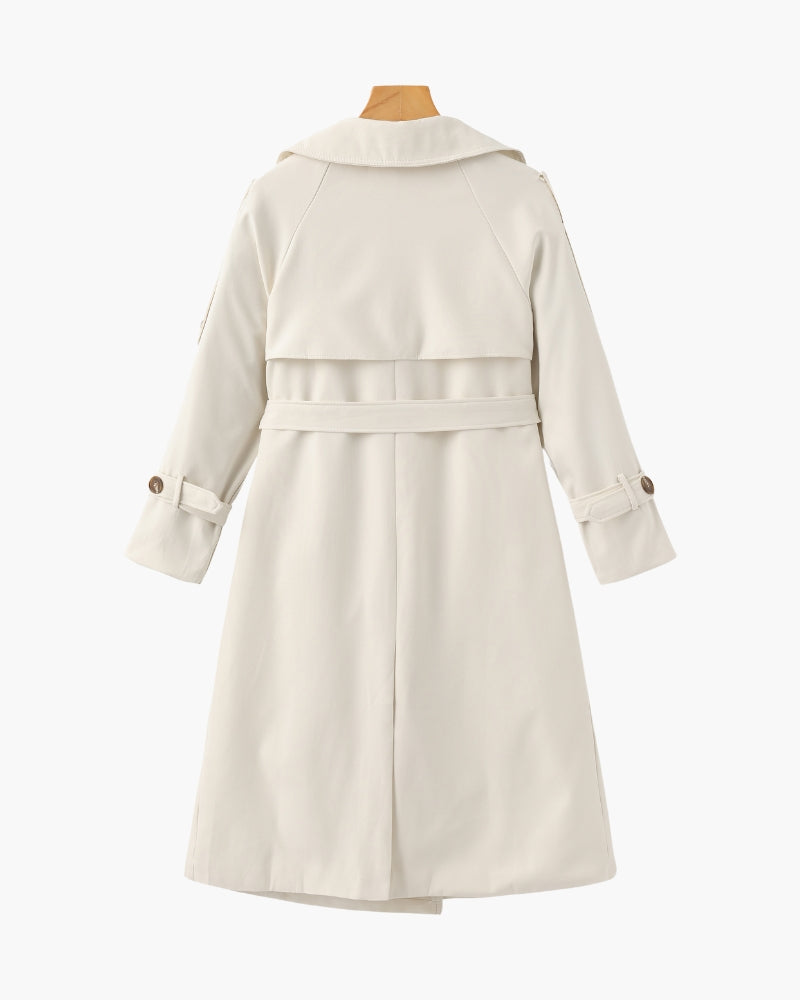 Trench-Coat Ceinture Amovible Larges Revers pour Femme