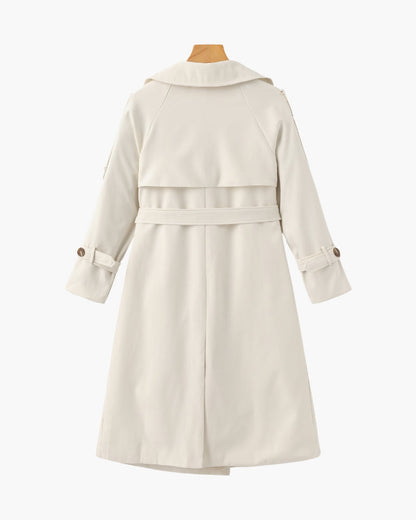 Trench-Coat Ceinture Amovible Larges Revers pour Femme