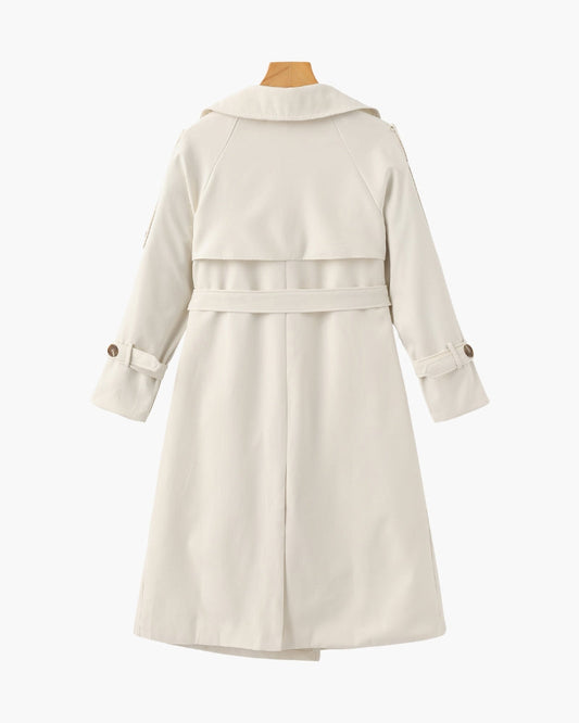 Trench-Coat Ceinture Amovible Larges Revers pour Femme