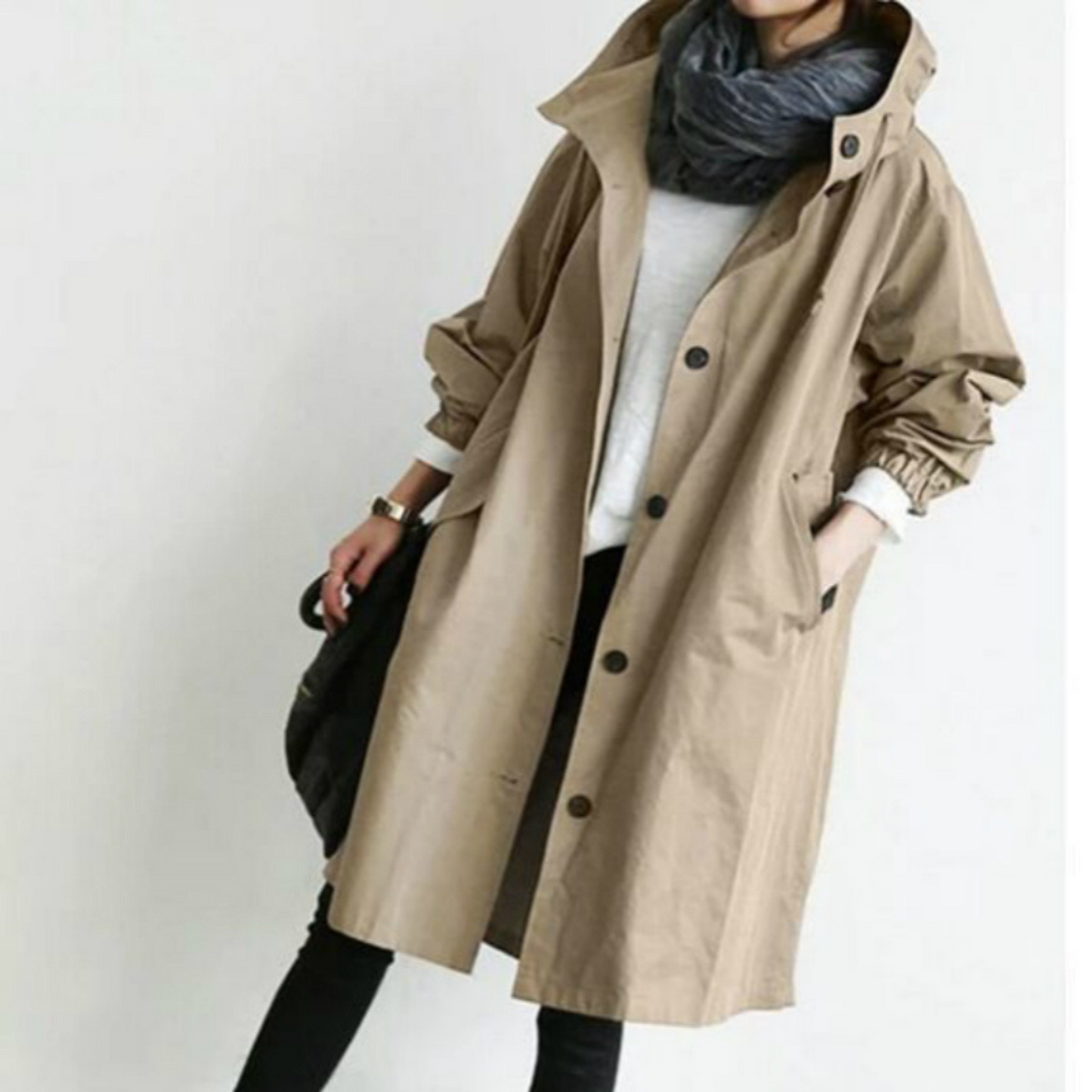 Trench-Coat Imperméable Coupe-Vent pour Femme