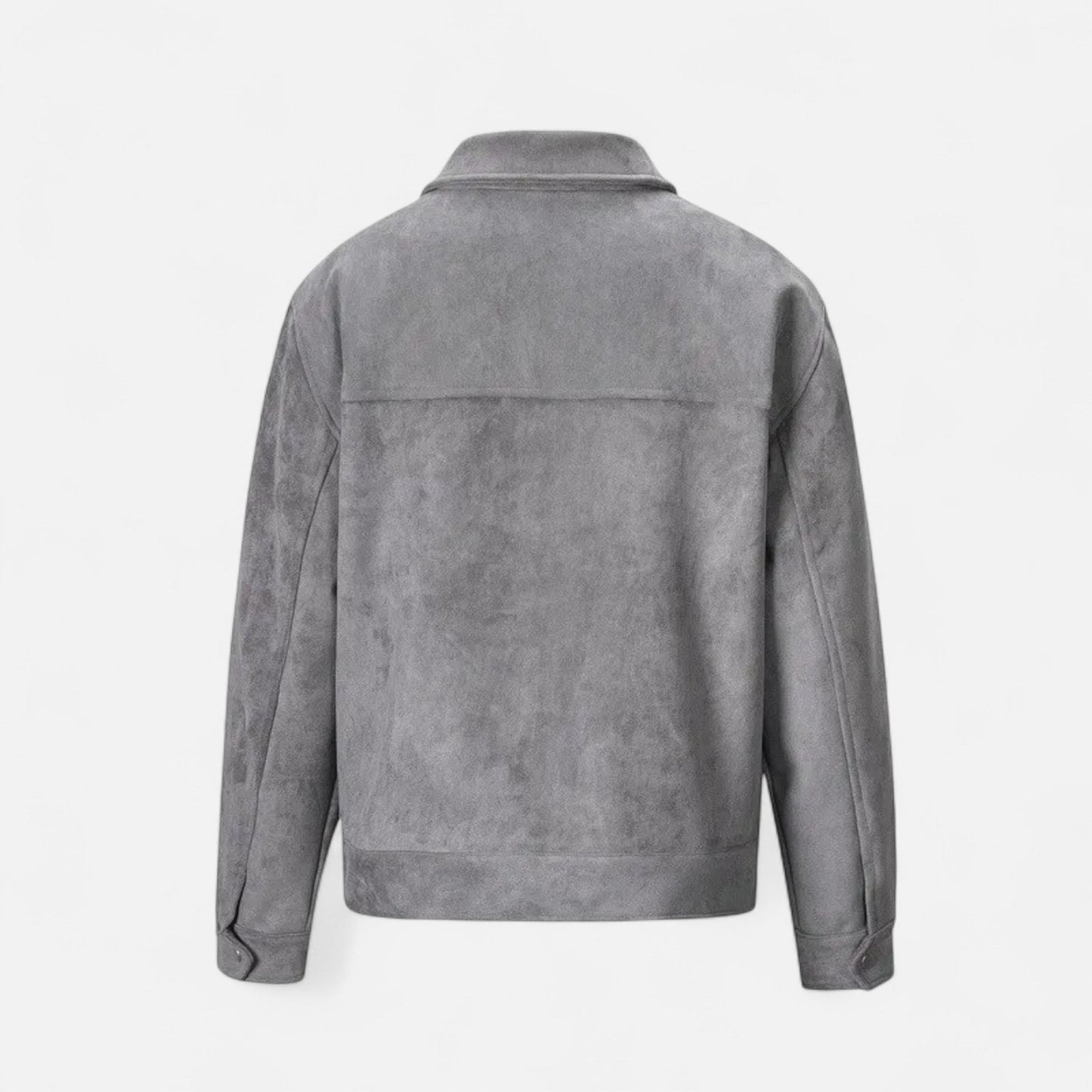 Veste en Suédine Oversize Col Revers Zippée pour Homme