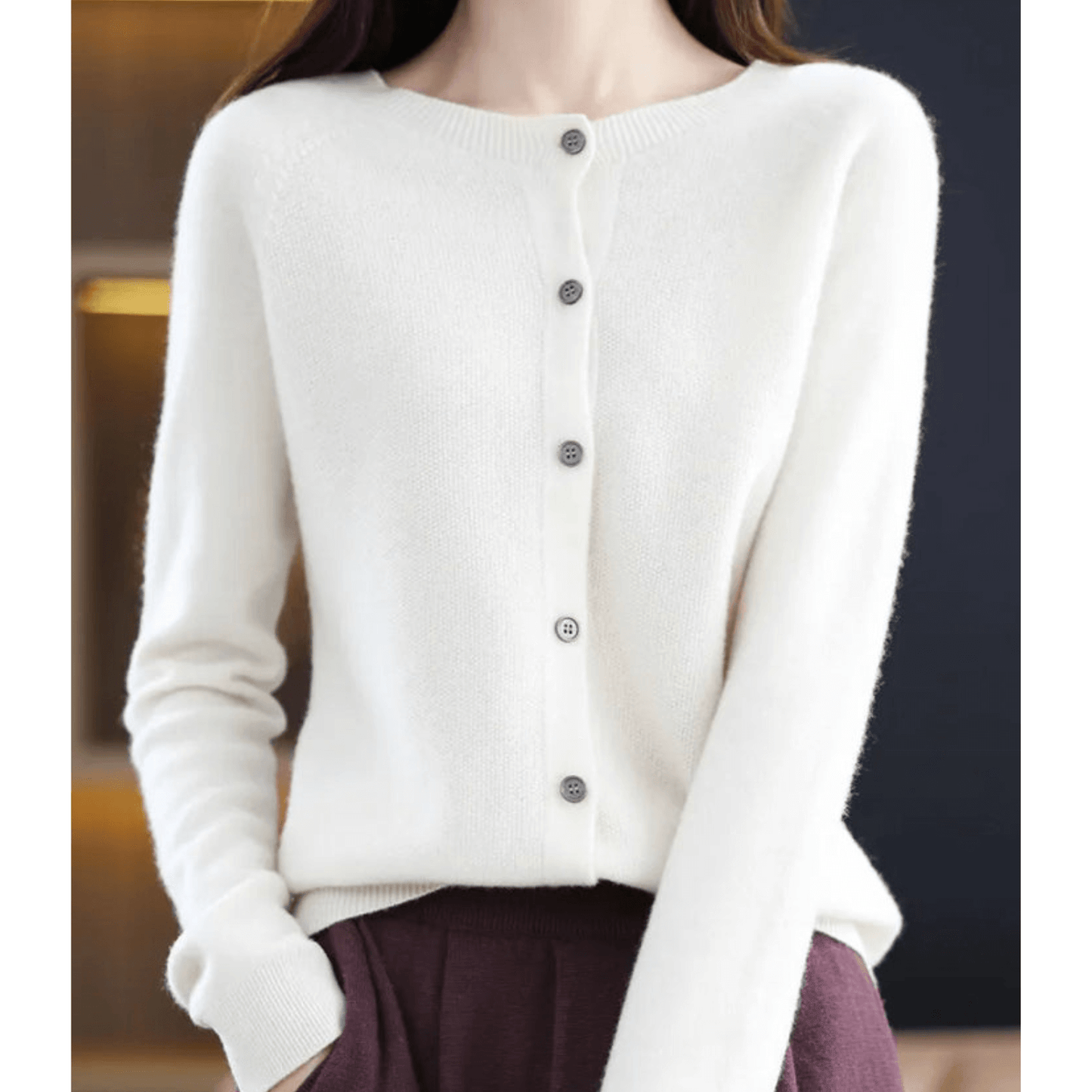 Cardigan Boutonné Col en V pour Femme
