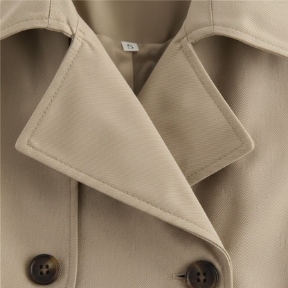 Trench-Coat Court Col Revers Fermeture Croisée pour Femme