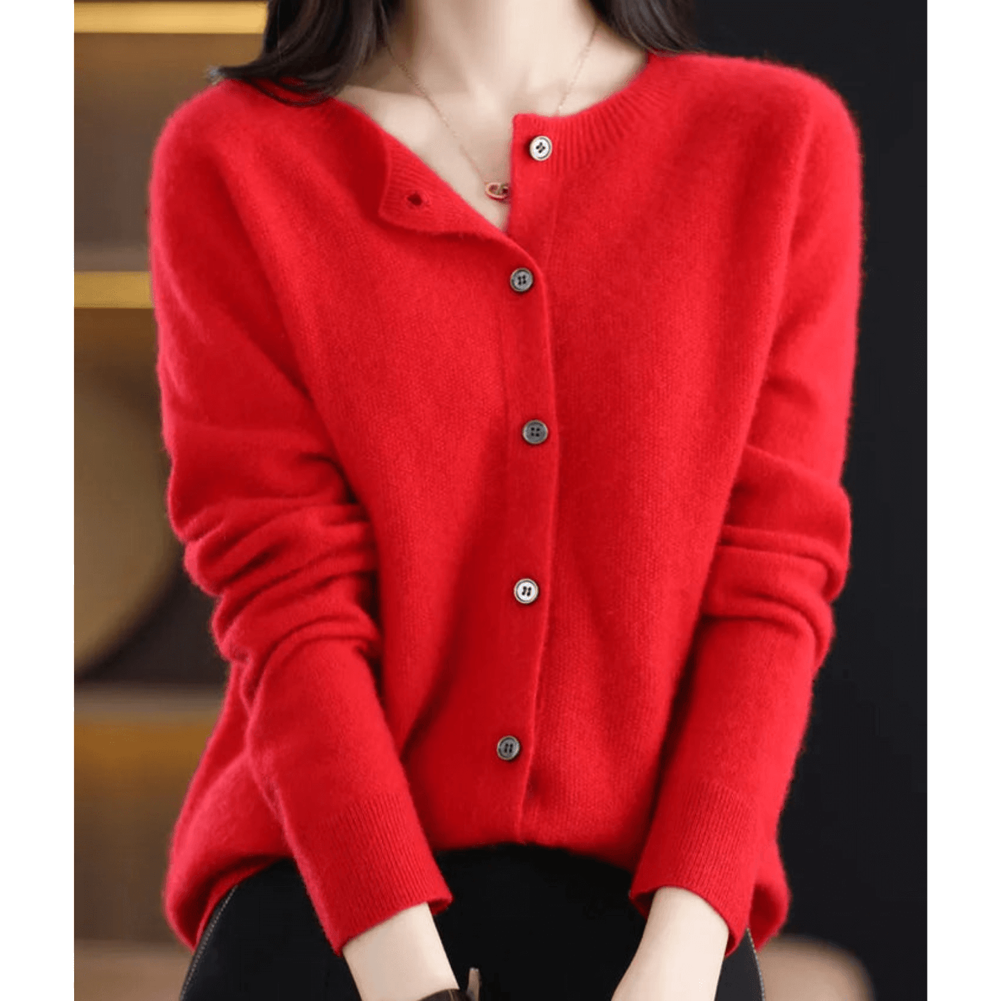 Cardigan Boutonné Col en V pour Femme