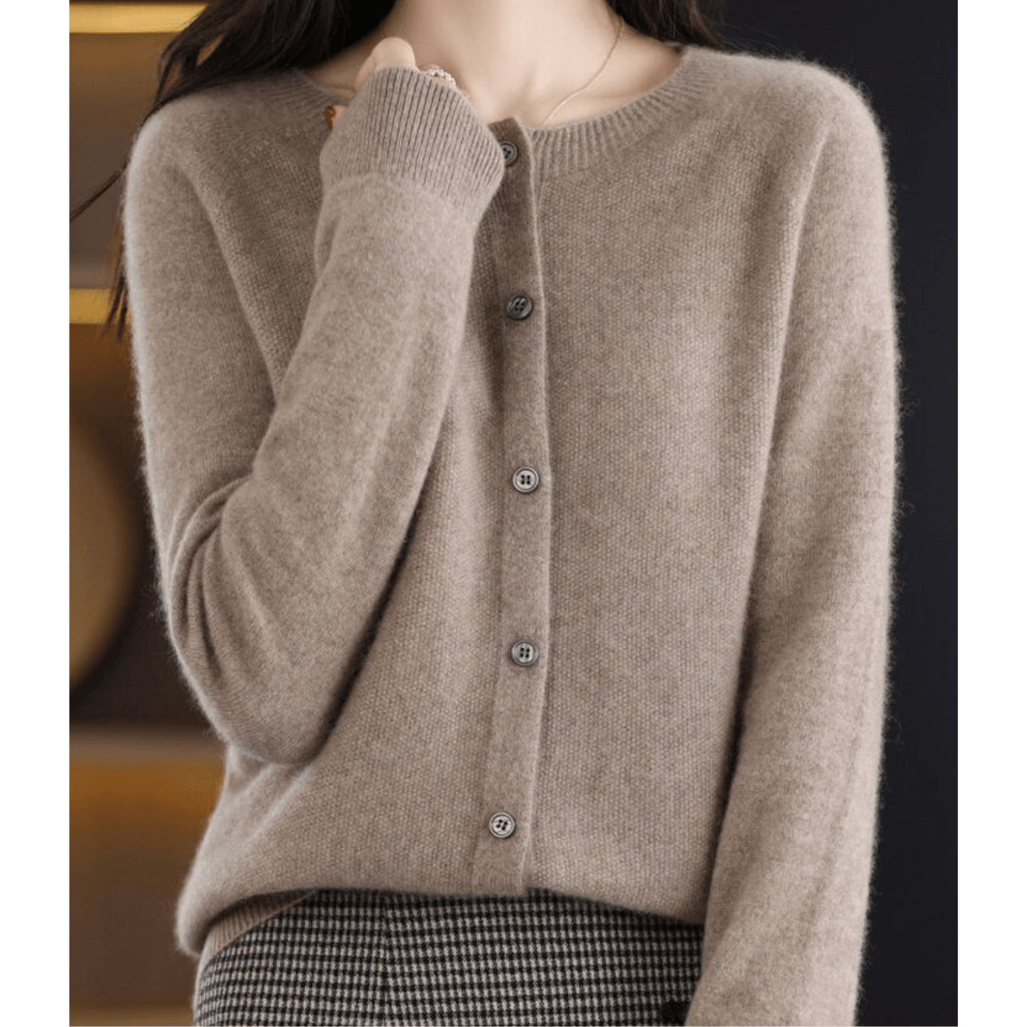 Cardigan Boutonné Col en V pour Femme