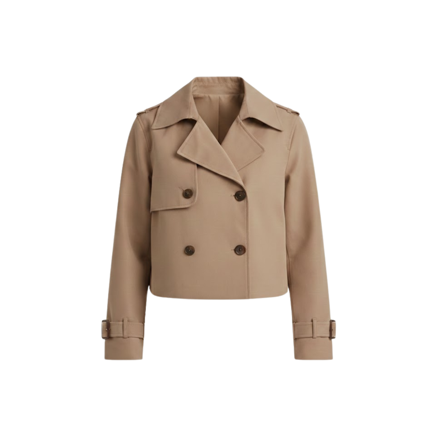 Trench-Coat Court Col Revers Fermeture Croisée pour Femme