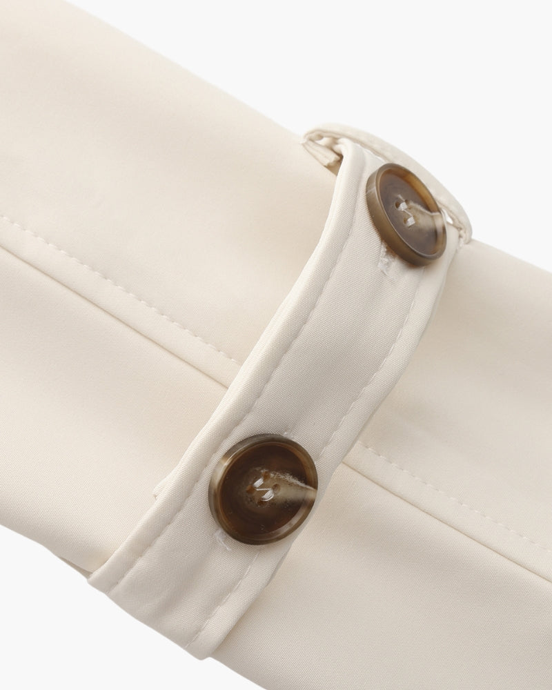 Trench-Coat Ceinture Amovible Larges Revers pour Femme