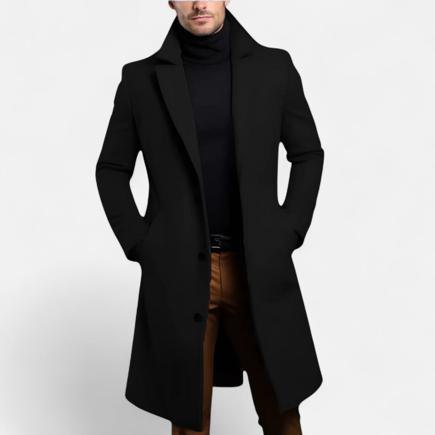Manteau Classique Simple Boutonnage Revers Structurés pour Homme