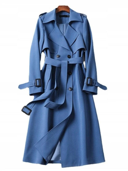 Trench-Coat Pattes d'Épaule Taille Cintrée pour Femme