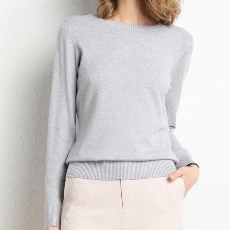 Pull Col Rond en Mélange de Cachemire pour Femme