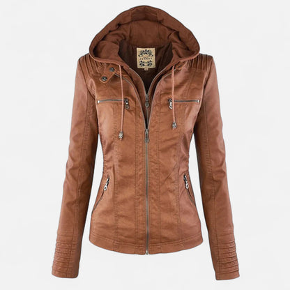 Veste en Cuir Pleine Fleur Silhouette Féminine Ajustée pour Femme