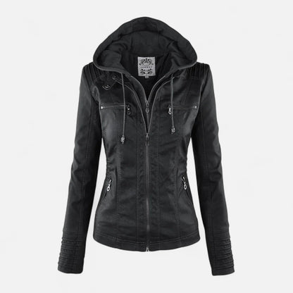 Veste en Cuir Pleine Fleur Silhouette Féminine Ajustée pour Femme