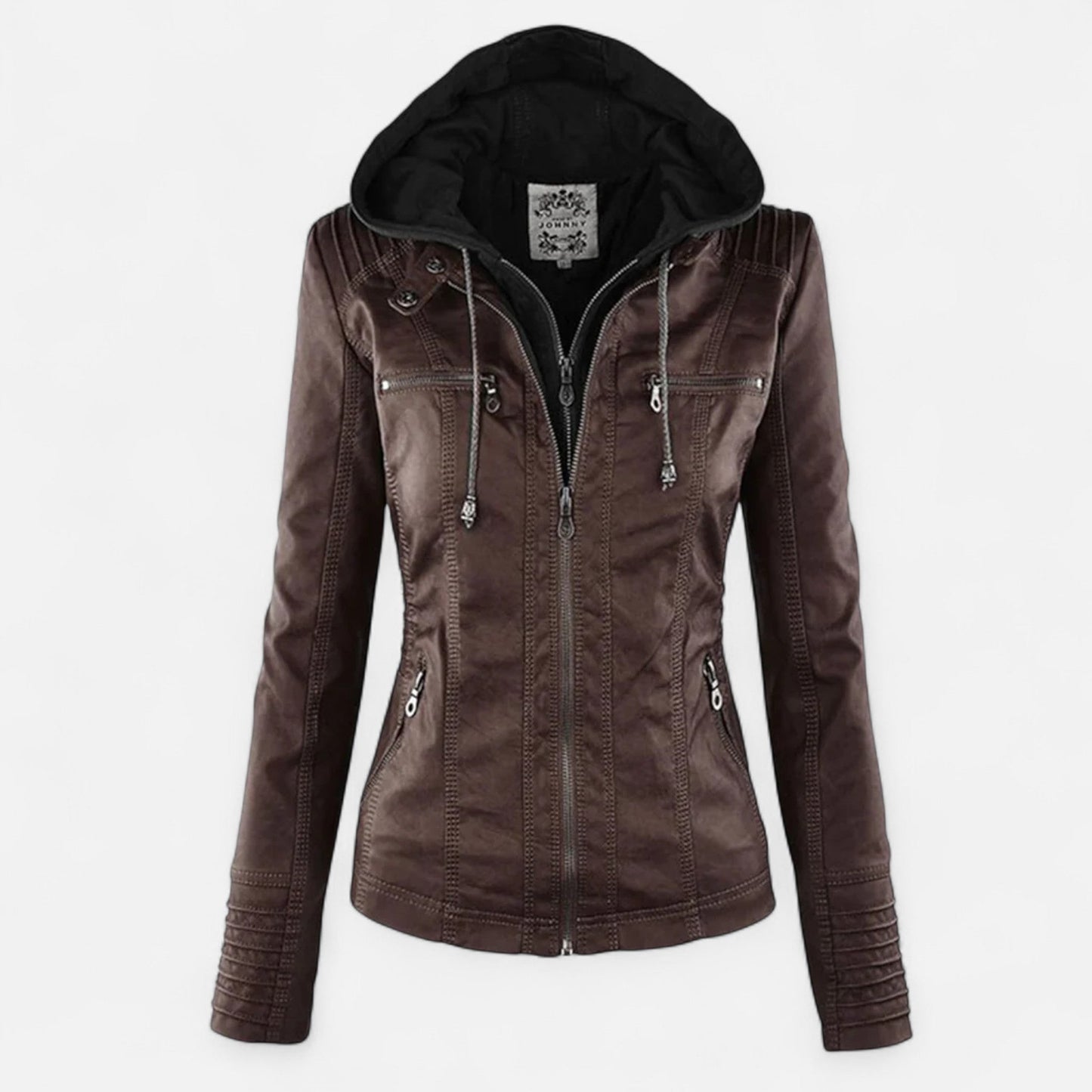 Veste en Cuir Pleine Fleur Silhouette Féminine Ajustée pour Femme