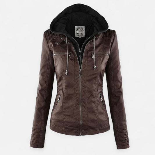 Veste en Cuir Pleine Fleur Silhouette Féminine Ajustée pour Femme
