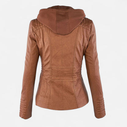 Veste en Cuir Pleine Fleur Silhouette Féminine Ajustée pour Femme