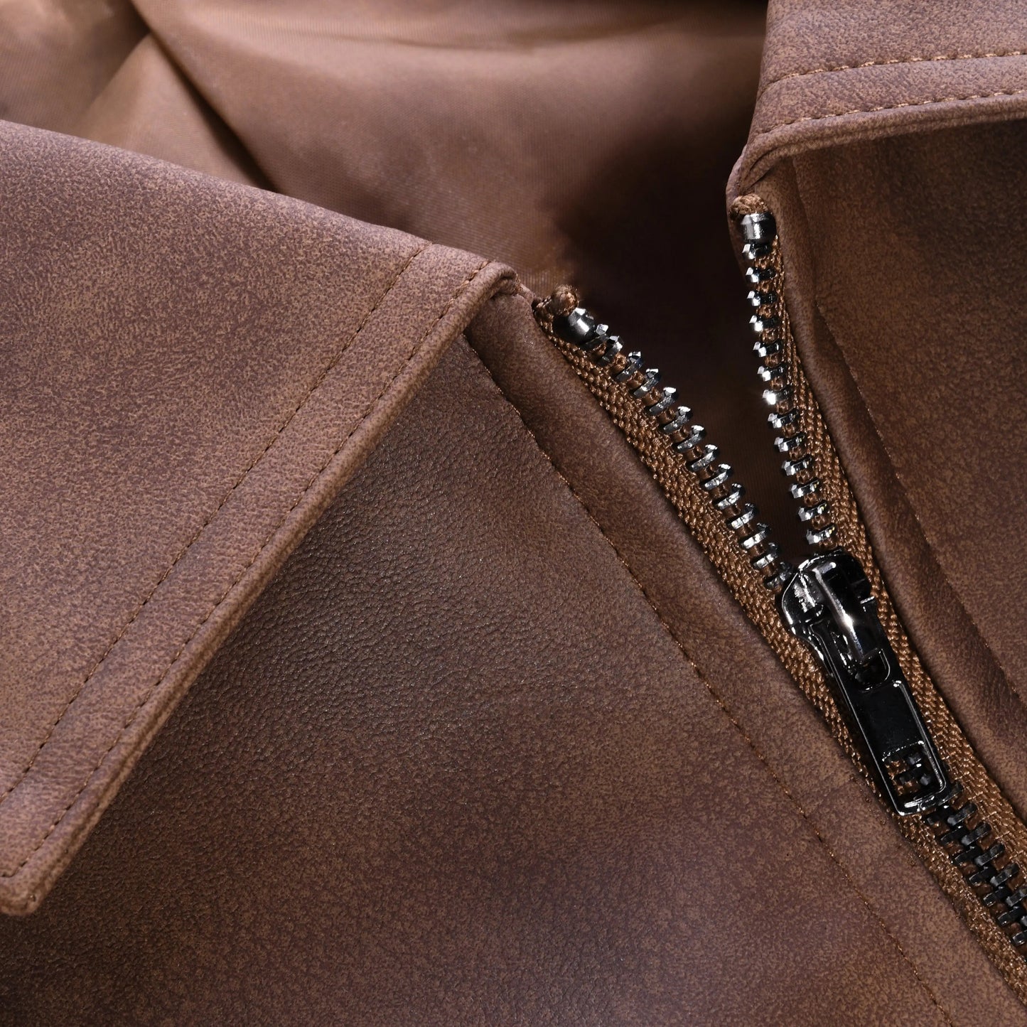 Veste en Similicuir Style Motard Poignets Zippés pour Homme