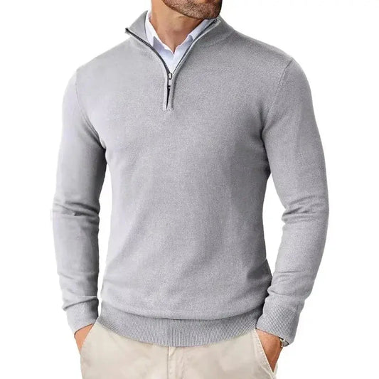 Pull Zippé Col Montant Coupe Slim pour Homme