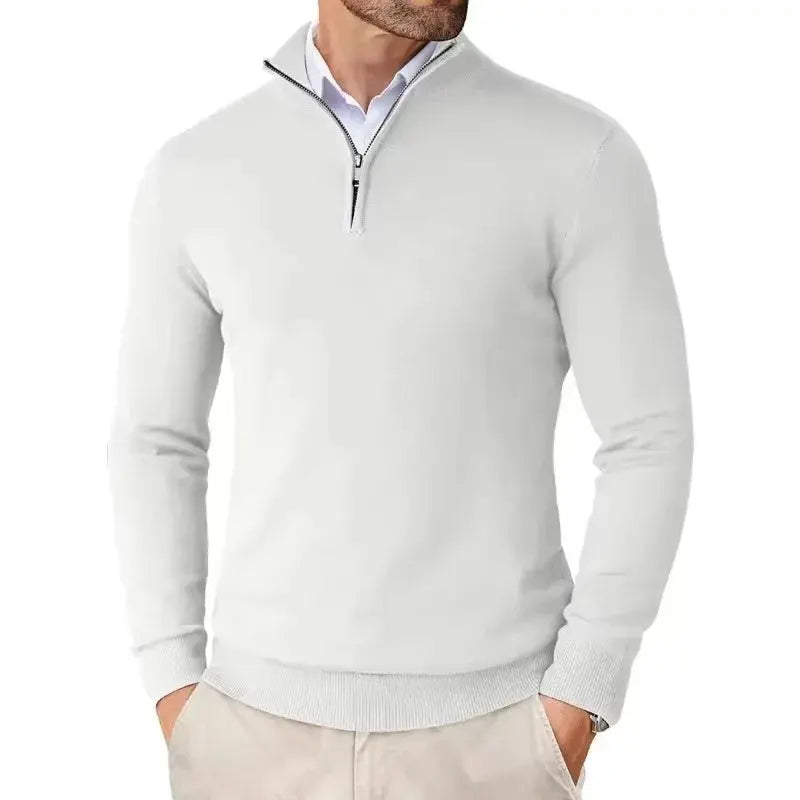 Pull Zippé Col Montant Coupe Slim pour Homme