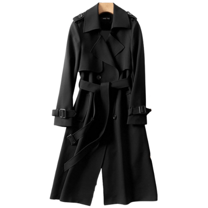 Trench-Coat Pattes d'Épaule Taille Cintrée pour Femme