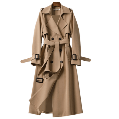 Trench-Coat Pattes d'Épaule Taille Cintrée pour Femme