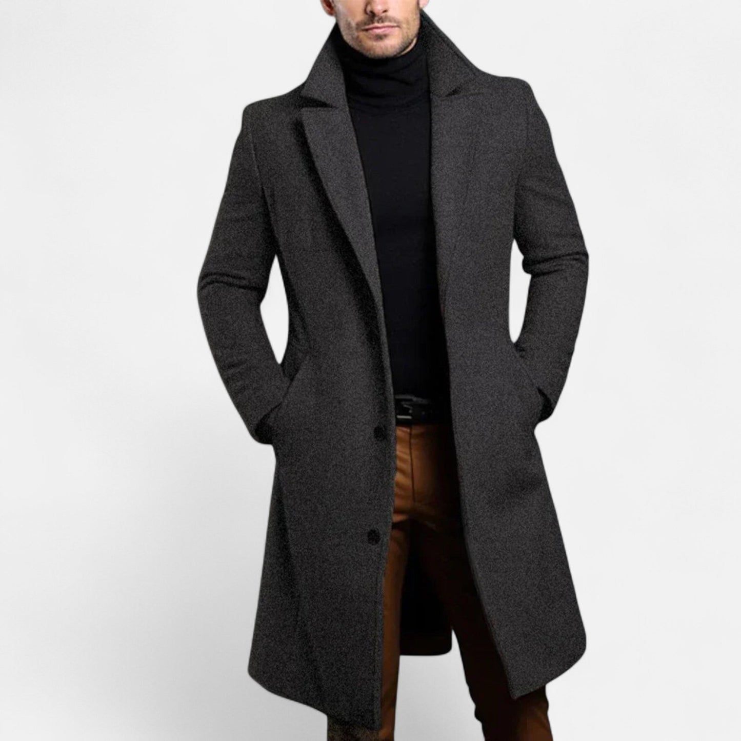 Manteau Classique Simple Boutonnage Revers Structurés pour Homme