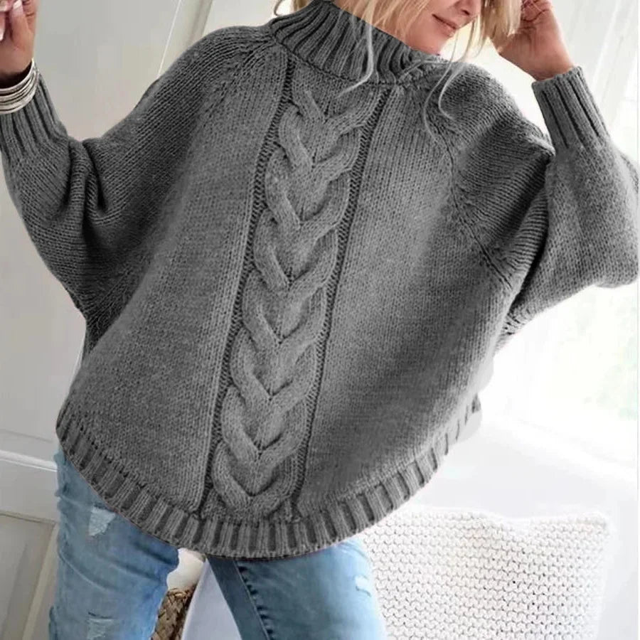 Pull en Laine Col Montant Torsadé pour Femme
