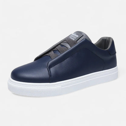 Sneakers en Cuir Sans Lacets Semelle Confort pour Homme