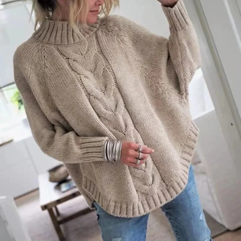 Pull en Laine Col Montant Torsadé pour Femme