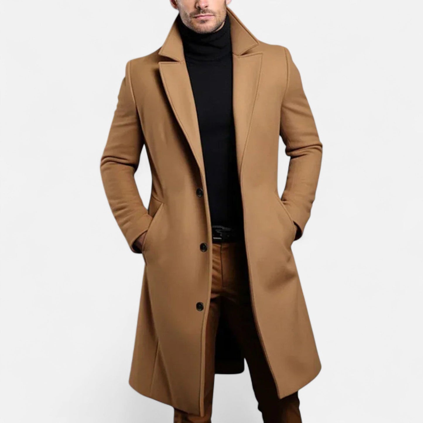 Manteau Classique Simple Boutonnage Revers Structurés pour Homme