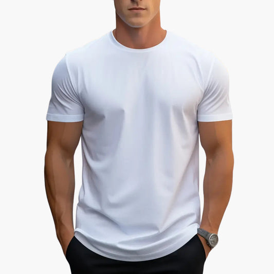 T-Shirt Col Rond Manches Courtes Coupe Droite pour Homme