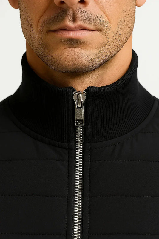 Veste Hybride Matelassée Manches en Maille pour Homme