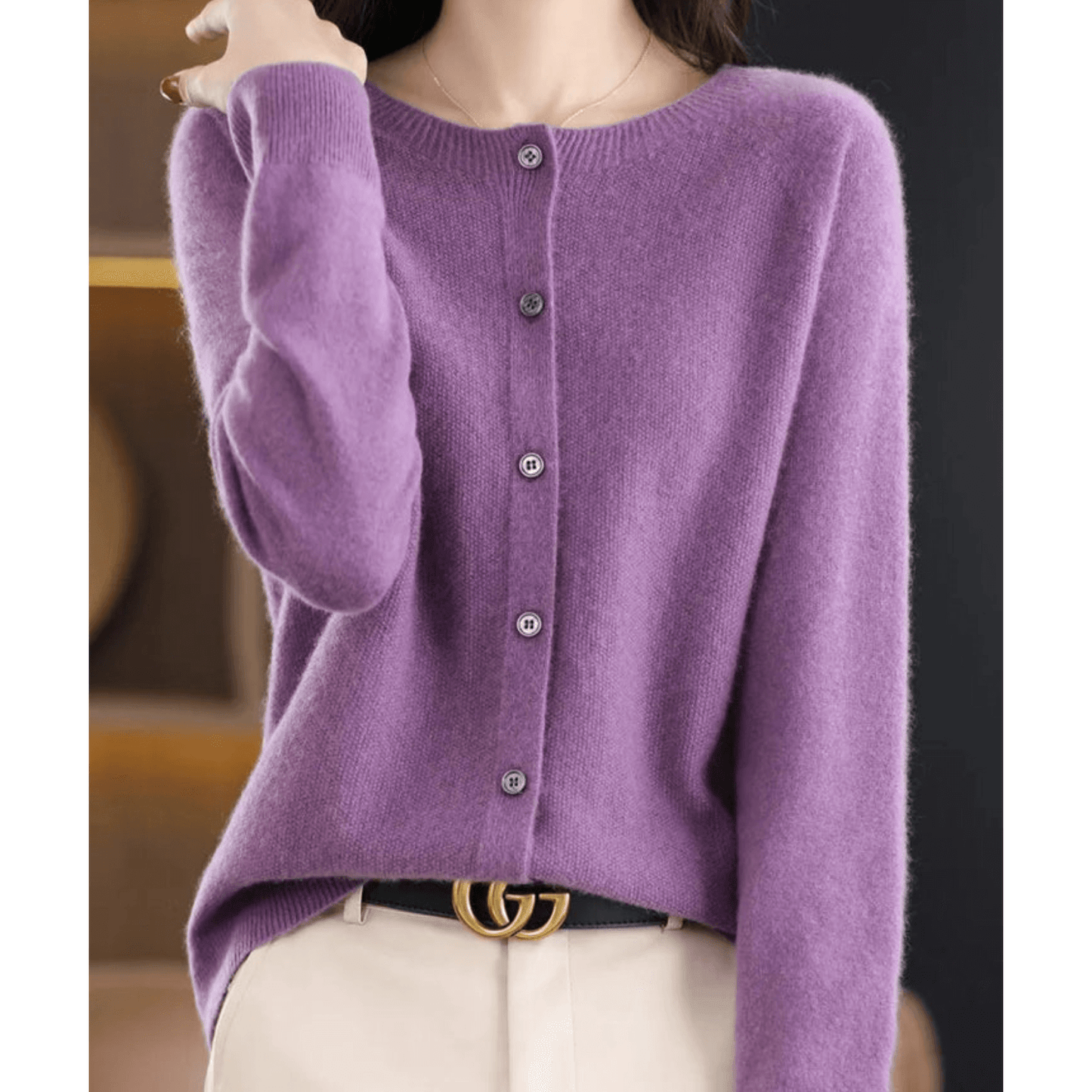 Cardigan Boutonné Col en V pour Femme