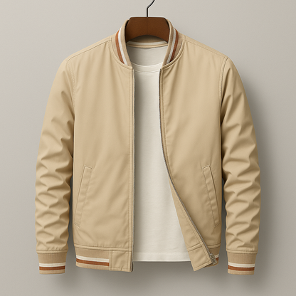 Blouson Bombardier Finitions Côtelées Rayées pour Homme