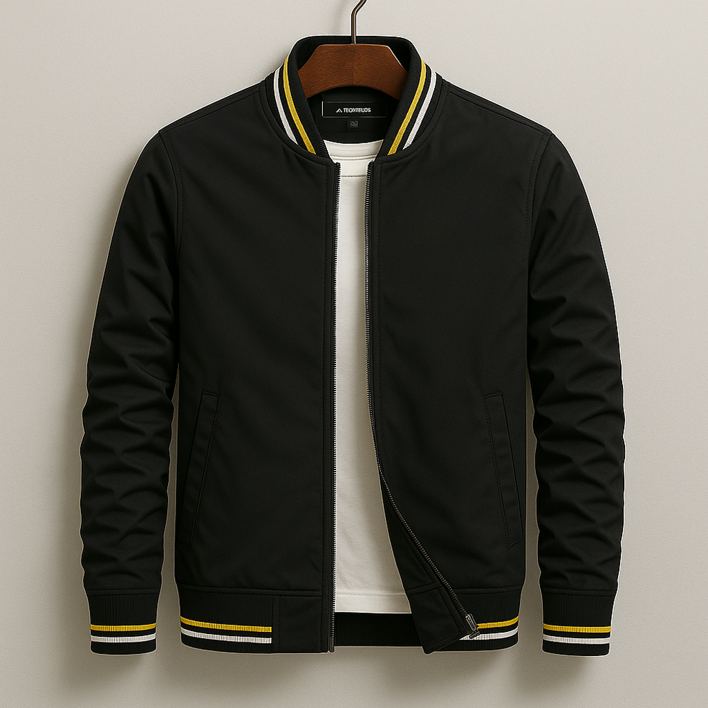 Blouson Bombardier Finitions Côtelées Rayées pour Homme