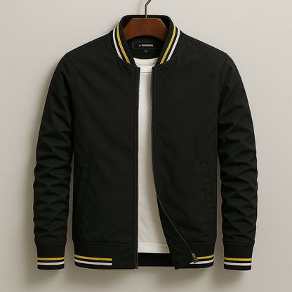 Blouson Bombardier Finitions Côtelées Rayées pour Homme