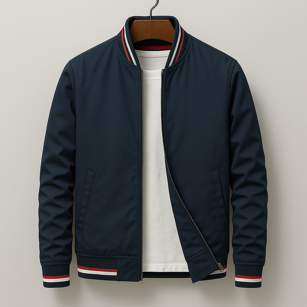Blouson Bombardier Finitions Côtelées Rayées pour Homme
