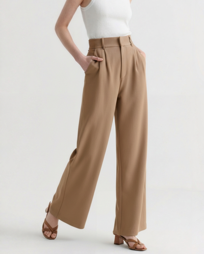 Pantalon Taille Structurée Jambe Large pour Femme