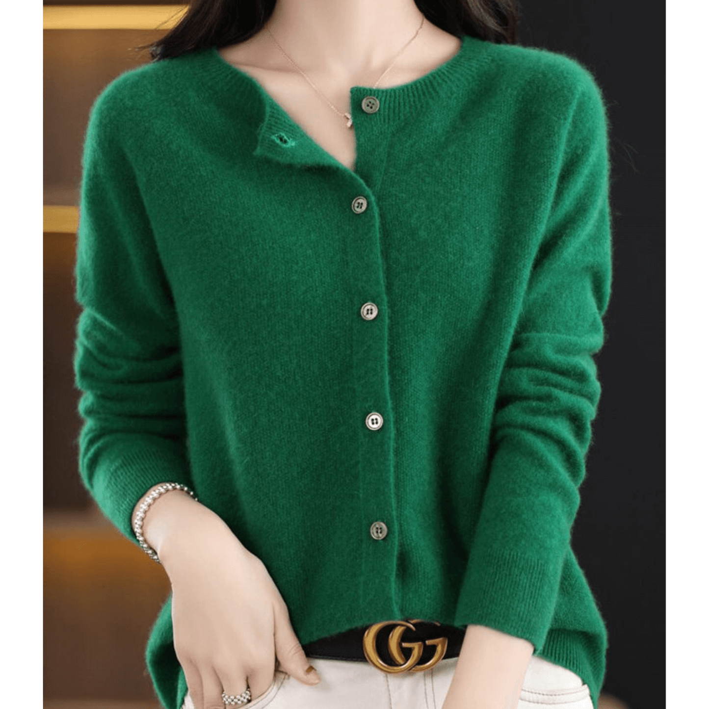Cardigan Boutonné Col en V pour Femme